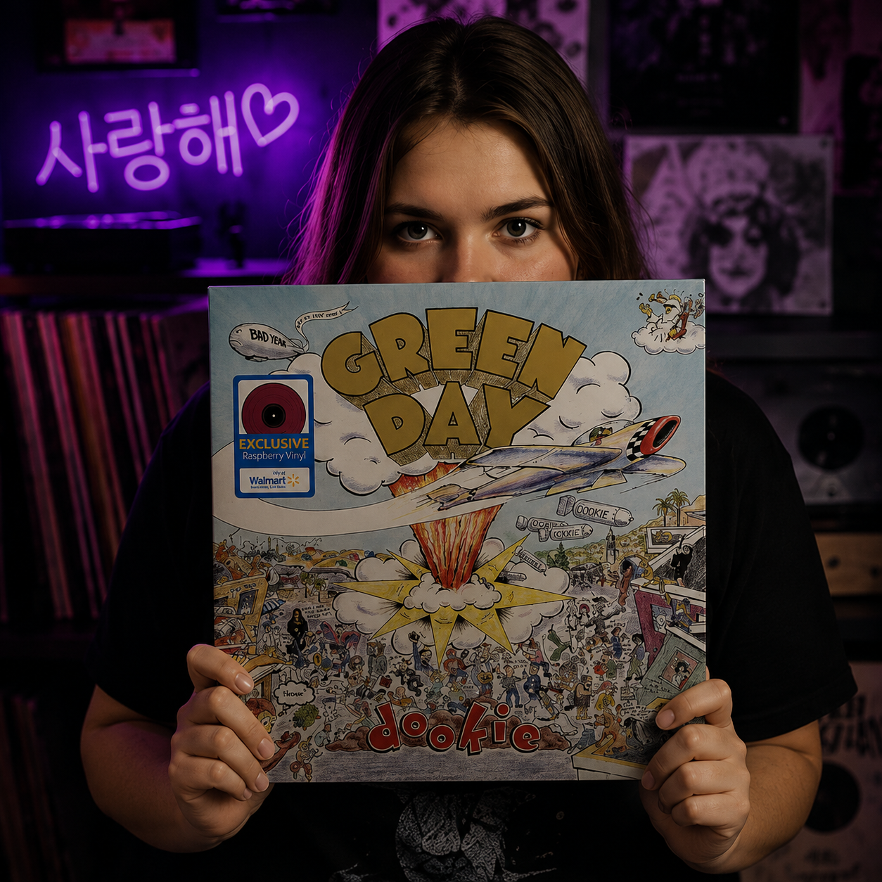 Me holding one of my favorite records in front of my face